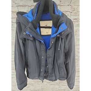 Hollister Kids Coat Size XL Dark Blue Zip Front